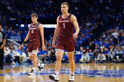 Bellarmine Knights guard Juston Betz (1) last year's game against the Kentucky Wildcats at Rupp Arena at Central Bank Center. Mandatory Credit: Jordan Prather-USA TODAY Sports