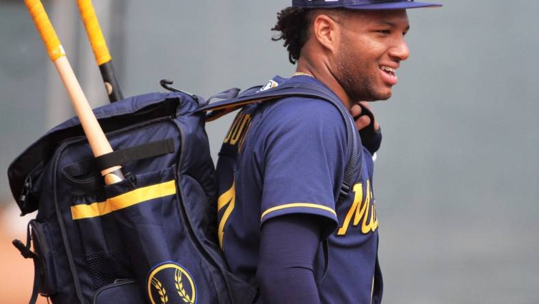 Milwaukee Brewers prospect Jackson Chourio is pictured during minor league workouts at American Family Fields of Phoenix on March 6, 2023.

Ctk18539 2