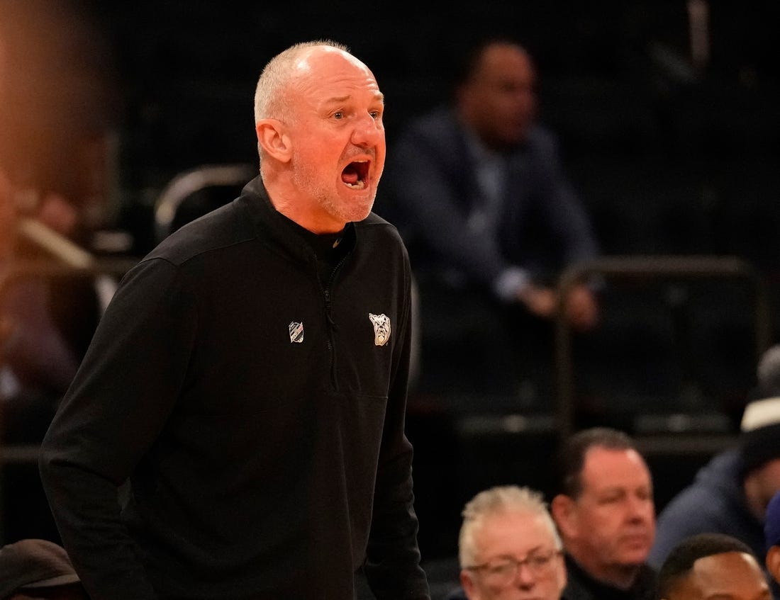 Mar 8, 2023; New York, NY, USA;  Butler Bulldogs head coach Thad Matta at Madison Square Garden. Mandatory Credit: Robert Deutsch-USA TODAY Sports