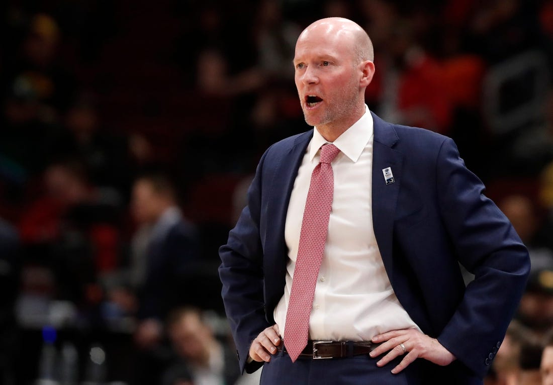 Maryland Terrapins head coach Kevin WIllard yells down court during the Big Ten Men   s Basketball Tournament game against the Minnesota Golden Gophers, Thursday, March 9, 2023, at United Center in Chicago. Maryland Terrapins won 70-54.

Minnmary030923 Am13642
