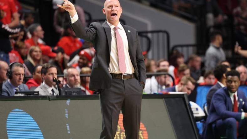 Mar 18, 2023; Birmingham, AL, USA; Maryland Terrapins head coach Kevin Willard during the first half against the Alabama Crimson Tide at Legacy Arena. Mandatory Credit: Vasha Hunt-USA TODAY Sports