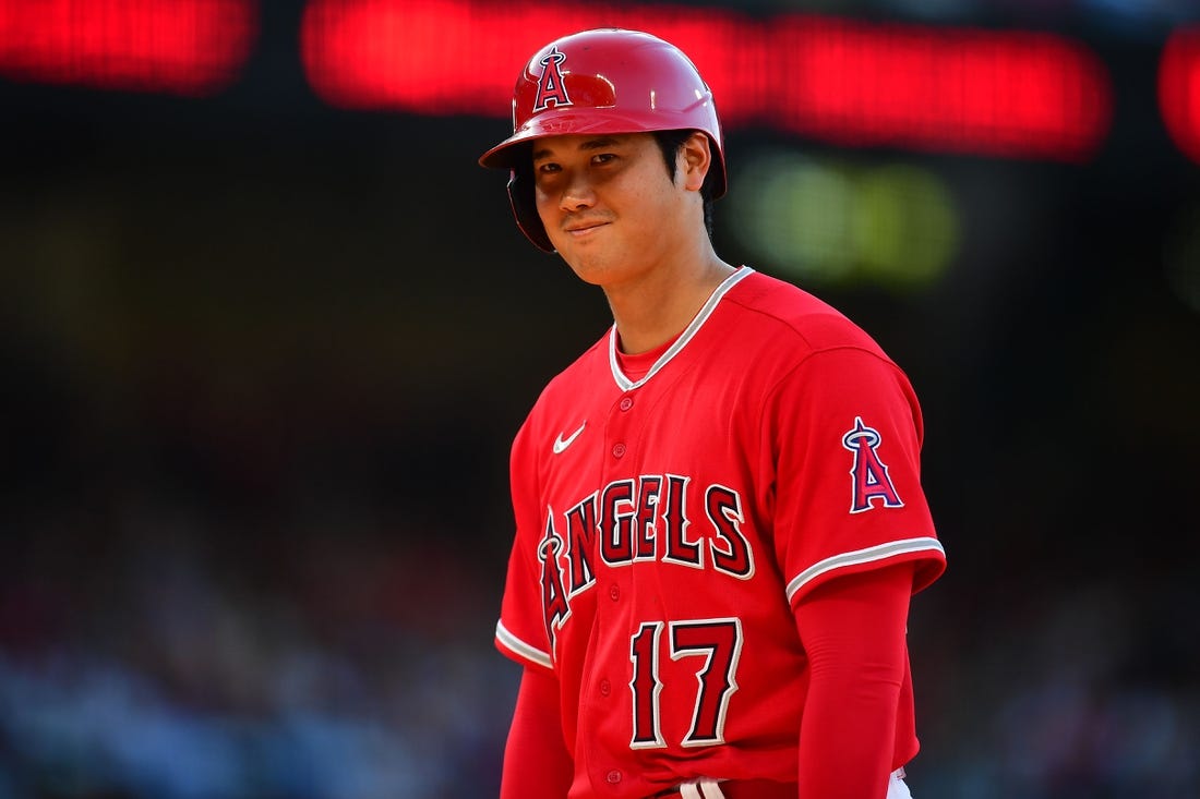 Los Angeles Angels designated hitter Shohei Ohtani (17) could be headed for a $500 million payday in free agency. Mandatory Credit: Gary A. Vasquez-USA TODAY Sports
