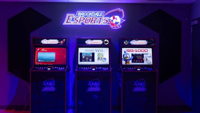 The Brookdale Esports Arena has a variety of machines with games for all interests. Brookdale Community College has built an esports arena where students and the community can practice video gaming. It's the latest step in joining a rapidly growing industry. As part of it, the college also has introduced its first varsity esports team featuring 19 players for three different games.