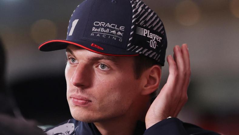 Formula One F1 - Las Vegas Grand Prix - Las Vegas Strip Circuit, Las Vegas, Nevada, U.S. - November 15, 2023 Red Bull's Max Verstappen talks to the media ahead of the Las Vegas Grand Prix REUTERS/Mike Blake