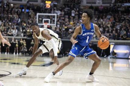 New Orleans Privateers guard Jordan Johnson (1) is a key scoring threat at Ohio State. Mandatory Credit: Marc Lebryk-USA TODAY Sports