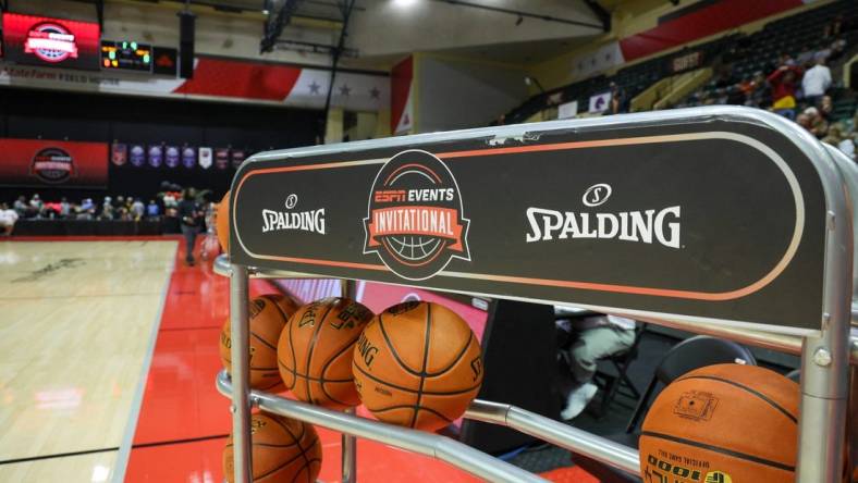 Nov 24, 2023; Kissimmee, FL, USA;  a general view of the arena before the ESPN Events Invitational Semifinal between the Iowa State Cyclones and Virginia Tech Hokies at State Farm Field House. Mandatory Credit: Nathan Ray Seebeck-USA TODAY Sports