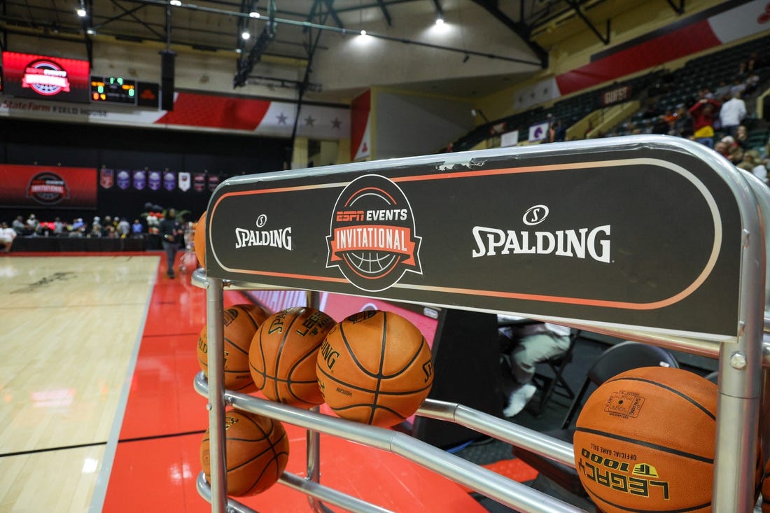 Nov 24, 2023; Kissimmee, FL, USA;  a general view of the arena before the ESPN Events Invitational Semifinal between the Iowa State Cyclones and Virginia Tech Hokies at State Farm Field House. Mandatory Credit: Nathan Ray Seebeck-USA TODAY Sports