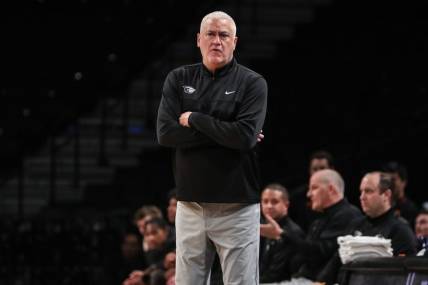 Nov 22, 2023; Brooklyn, NY, USA;  Oregon State Beavers head coach Wayne Tinkle at Barclay Center. Mandatory Credit: Wendell Cruz-USA TODAY Sports