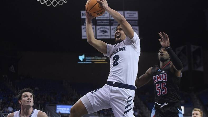 Nevada   s Jarod Lucas shoots while taking on LMU at Lawlor Events Center in Reno on Dec. 2, 2023.