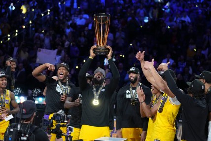 NBA In-Season Tournament: LeBron James holds the trophy