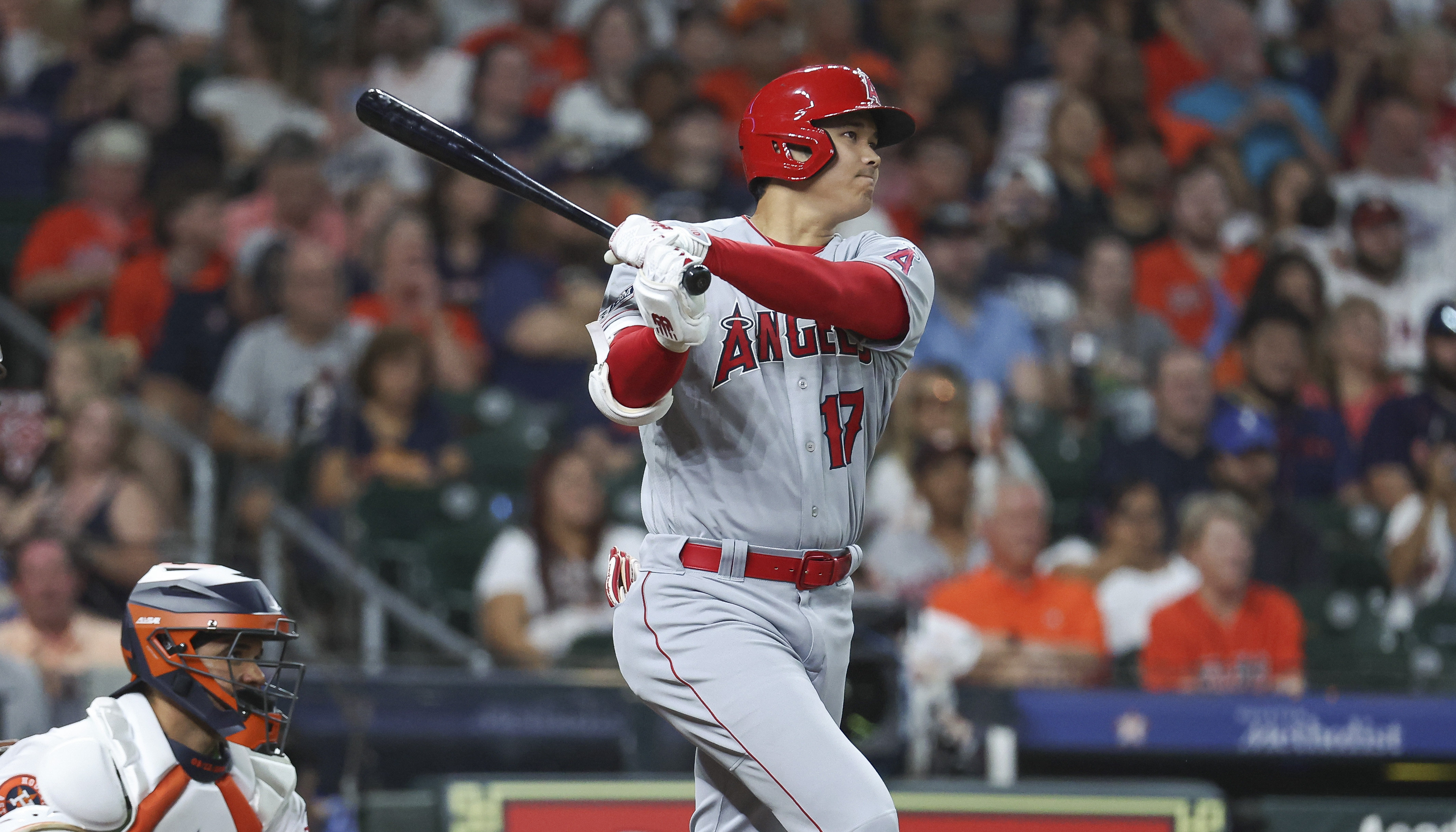 Shohei Ohtani of the LA Angels hits