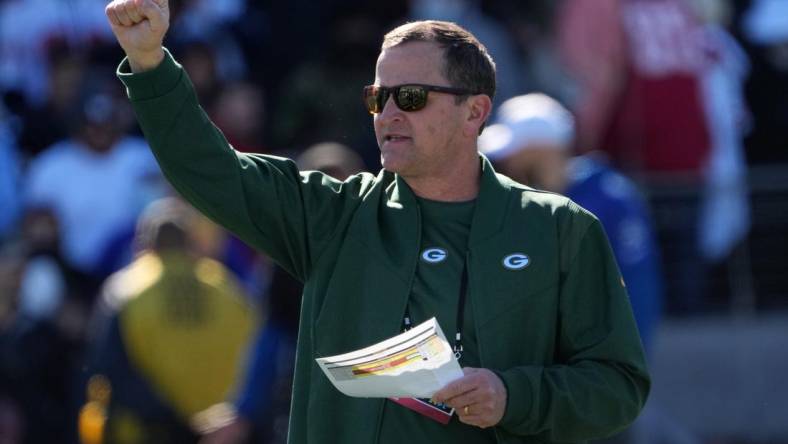 Green Bay Packers defensive coordinator Joe Barry reportedly was fired by the Packers on Wednesday.  Mandatory Credit: Kirby Lee-USA TODAY Sports