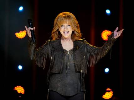 Reba McEntire performs during CMA Fest at Nissan Stadium on Friday, June 9, 2023, in Nashville, Tennessee.