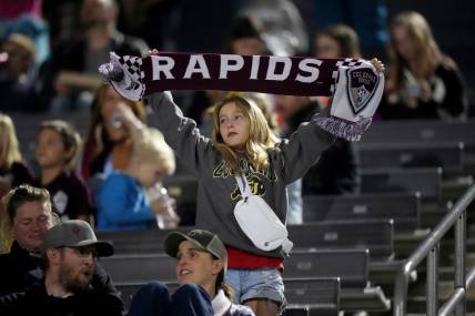 Oct 21, 2023; Commerce City, Colorado, USA; Colorado Rapids fans before the match against the Real Salt Lake at Dick's Sporting Goods Park. Mandatory Credit: Ron Chenoy-USA TODAY Sports