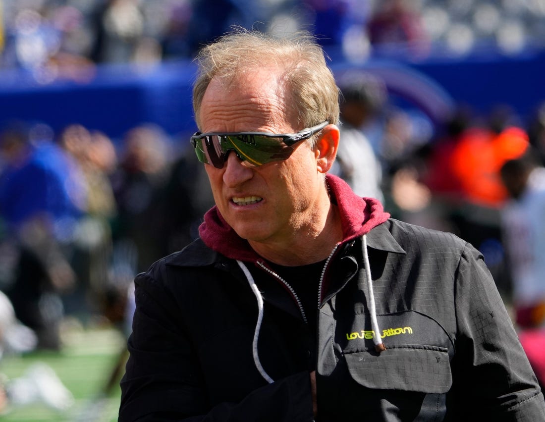 Oct 22, 2023; East Rutherford, New Jersey, USA; Commanders owner Josh Harris befor the game against New York Giants at MetLife Stadium. Mandatory Credit: Robert Deutsch-USA TODAY Sports