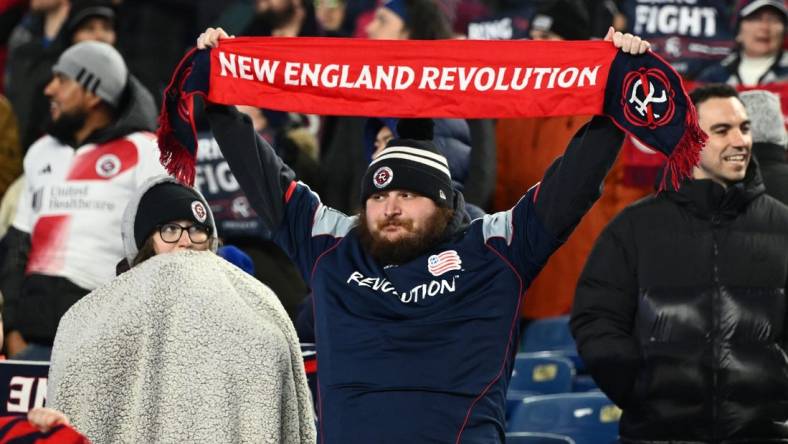 Nov 8, 2023; Foxborough, Massachusetts, USA; Fans look on before the game between Philadelphia Union and New England Revolution at Gillette Stadium. Mandatory Credit: Brian Fluharty-USA TODAY Sports