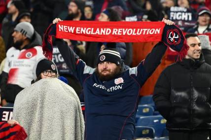 Nov 8, 2023; Foxborough, Massachusetts, USA; Fans look on before the game between Philadelphia Union and New England Revolution at Gillette Stadium. Mandatory Credit: Brian Fluharty-USA TODAY Sports