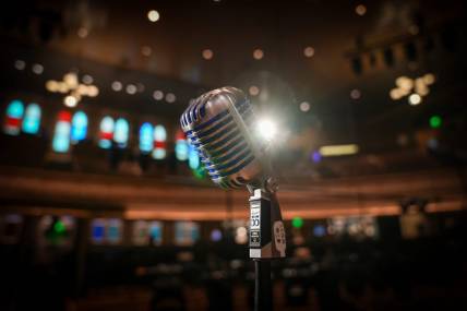 The famous Ryman Auditorium microphone where so many artists have sang over the decades.