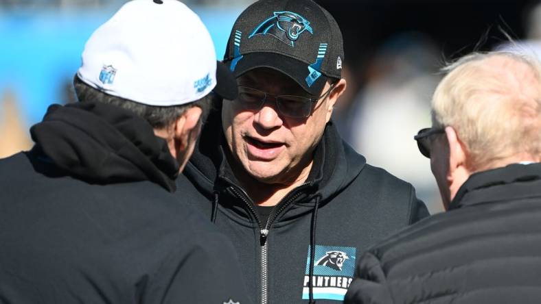 Jan 7, 2024; Charlotte, North Carolina, USA;  Carolina Panthers owner David Tepper before the game at Bank of America Stadium. Mandatory Credit: Bob Donnan-USA TODAY Sports