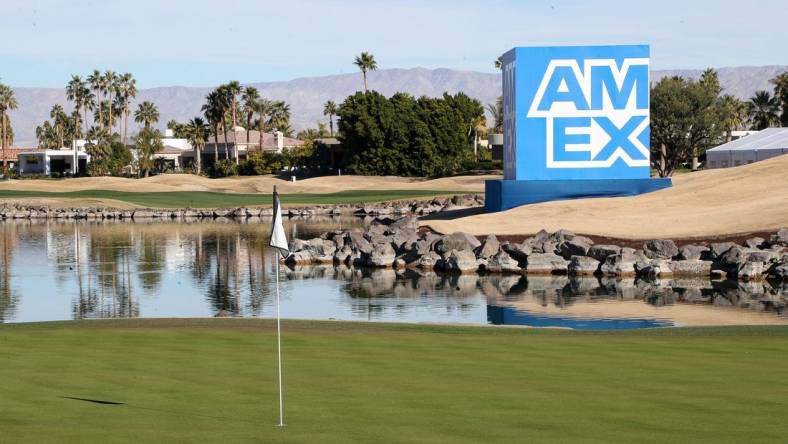 The 18th green of the Stadium Course at PGA West in La Quinta, Calif., Jan. 9, 2024.