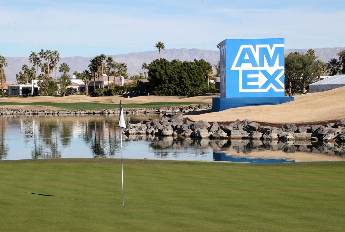 The 18th green of the Stadium Course at PGA West in La Quinta, Calif., Jan. 9, 2024.