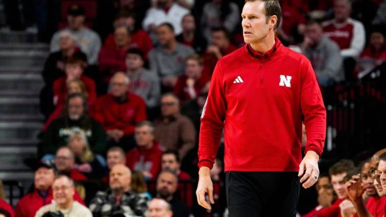 Jan 9, 2024; Lincoln, Nebraska, USA; Nebraska Cornhuskers head coach Fred Hoiberg during the second half against the Purdue Boilermakers at Pinnacle Bank Arena. Mandatory Credit: Dylan Widger-USA TODAY Sports