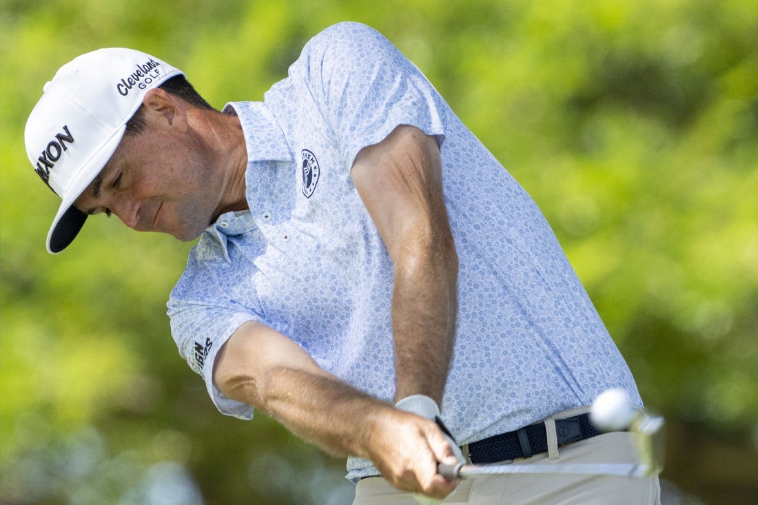 January 13, 2024; Honolulu, Hawaii, USA; Keegan Bradley hits his tee shot on the second hole during the third round of the Sony Open in Hawaii golf tournament at Waialae Country Club. Mandatory Credit: Kyle Terada-USA TODAY Sports