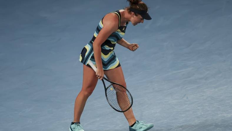 Linda Noskova of Czechia advanced to the quarterfinals of the Australian Open. Mandatory Credit: Mike Frey-USA TODAY Sports