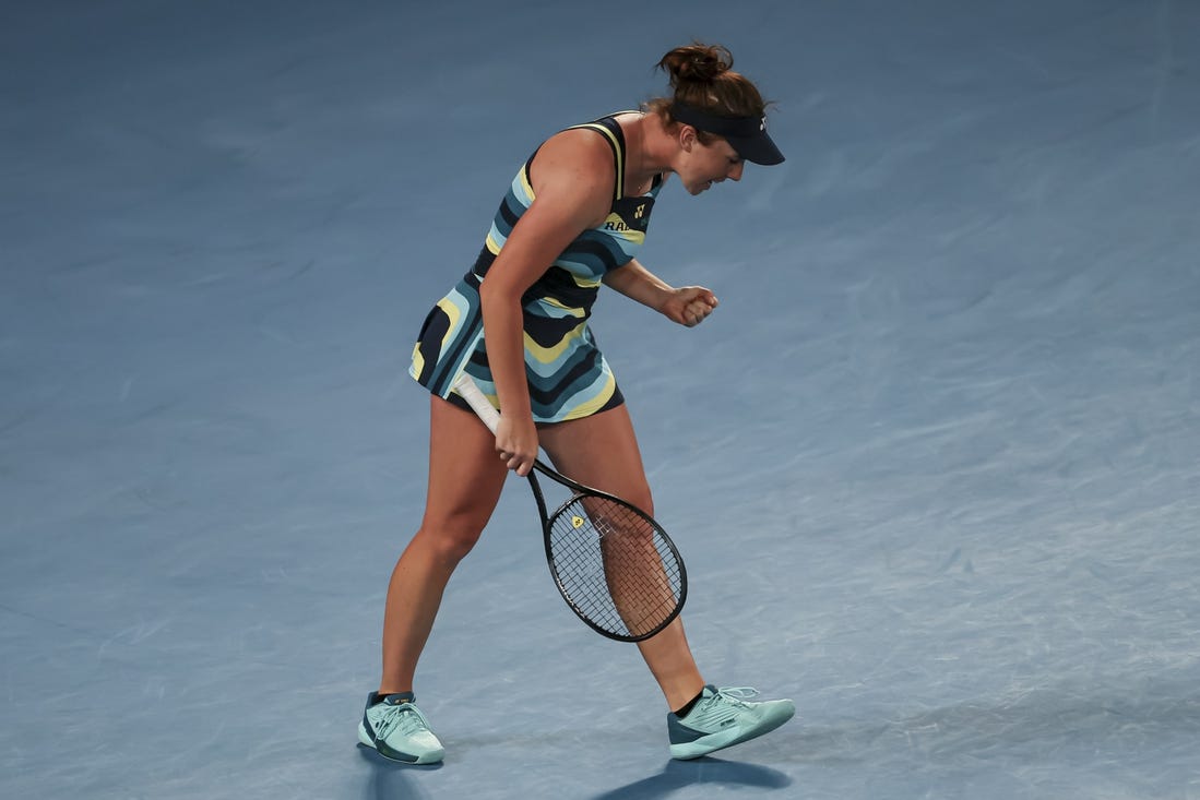 Linda Noskova of Czechia advanced to the quarterfinals of the Australian Open. Mandatory Credit: Mike Frey-USA TODAY Sports