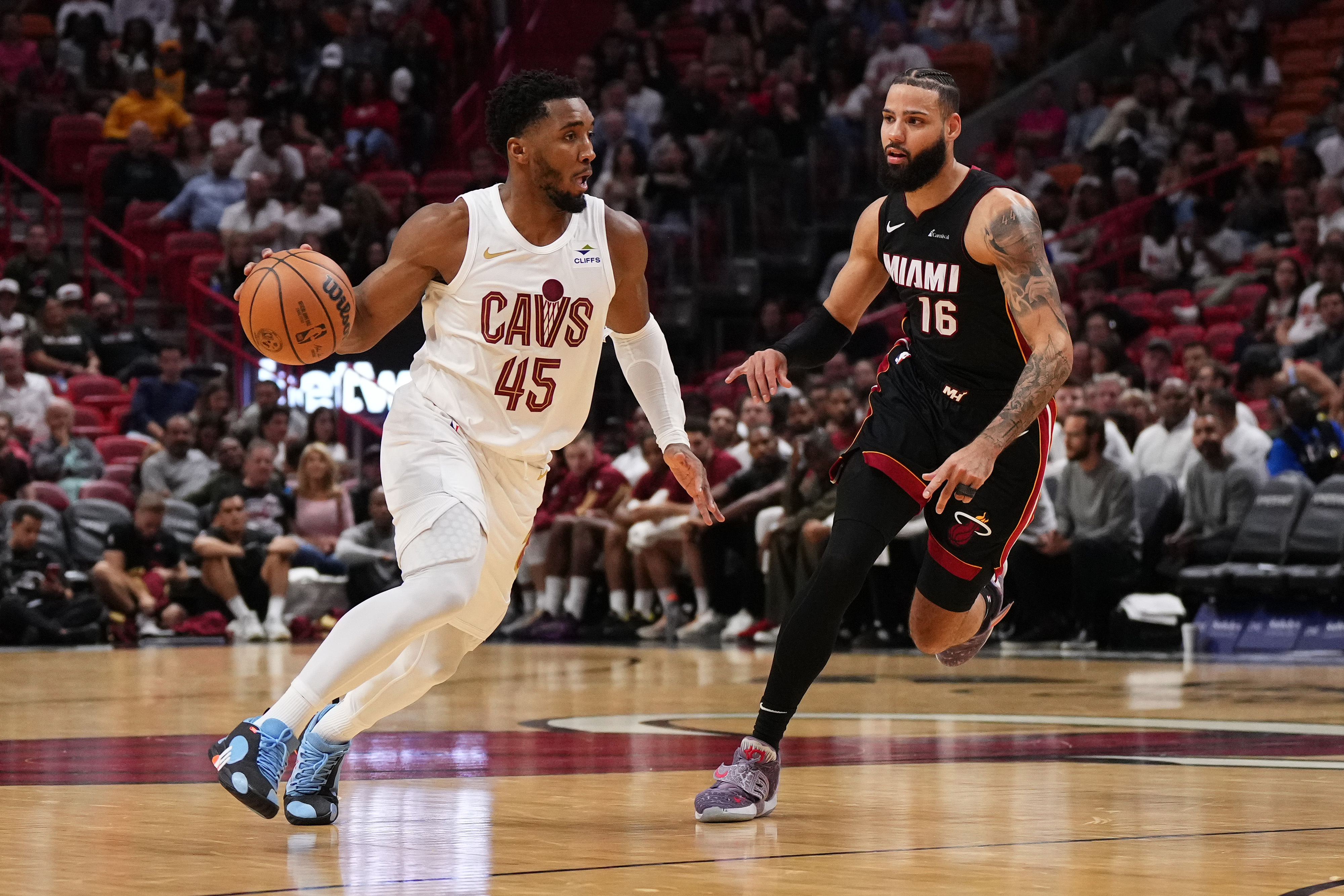 Cleveland Cavaliers' Donovan Mitchell against Miami Heat