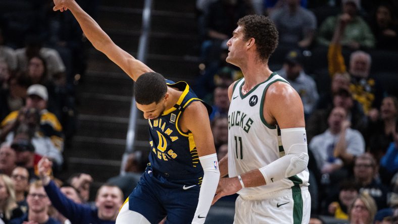 Indiana Pacers' Tyrese Haliburton against Milwaukee Bucks