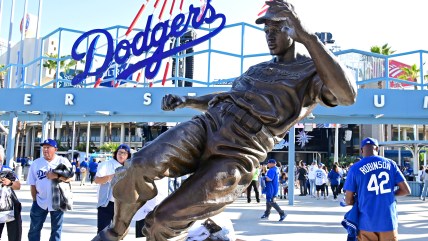 Jackie Robinson statue stolen from public park after being cut down in Kansas, reward offered for clues