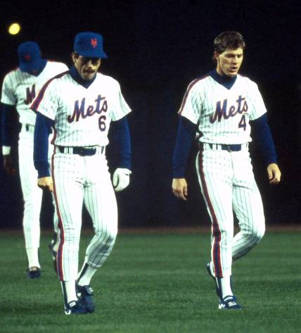 Mets' Wally Backman and Lenny Dykstra before Game 6 against the Red Sox at Shea Stadium Oct. 25, 1986.

Mets Vs Red Sox 1986 World Series
