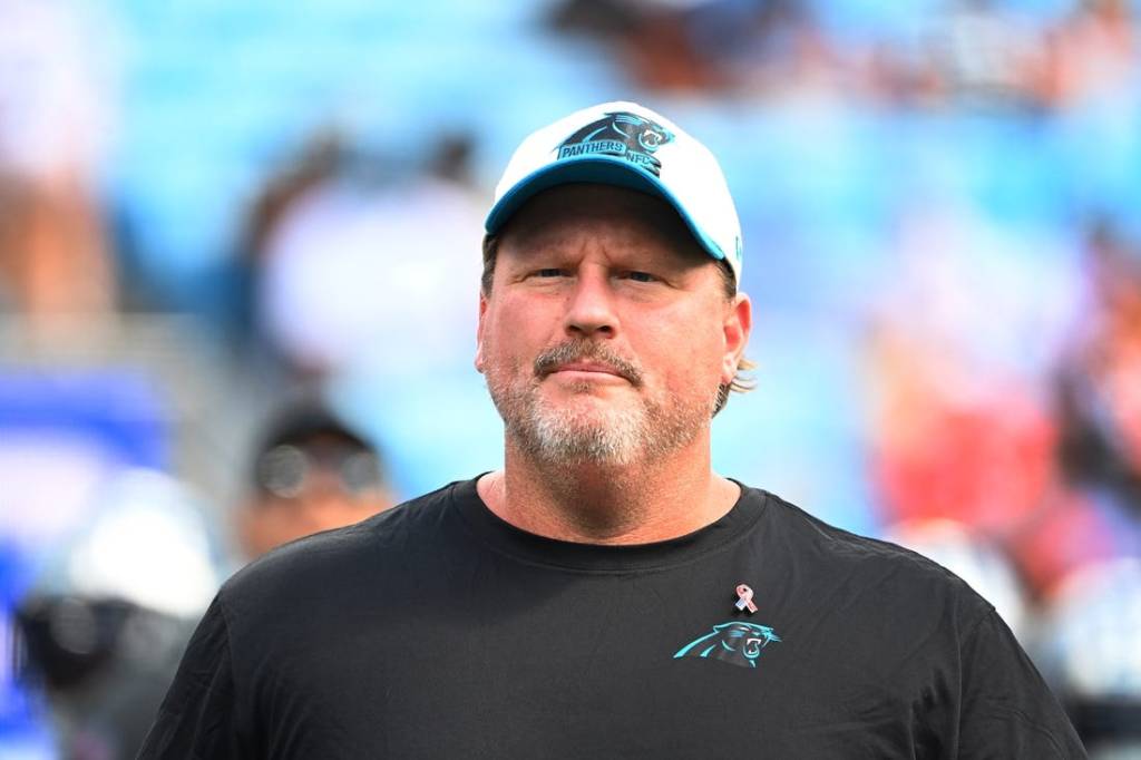 Sep 11, 2022; Charlotte, North Carolina, USA; Carolina Panthers offensive coach Ben McAdoo before the game at Bank of America Stadium. Mandatory Credit: Bob Donnan-USA TODAY Sports