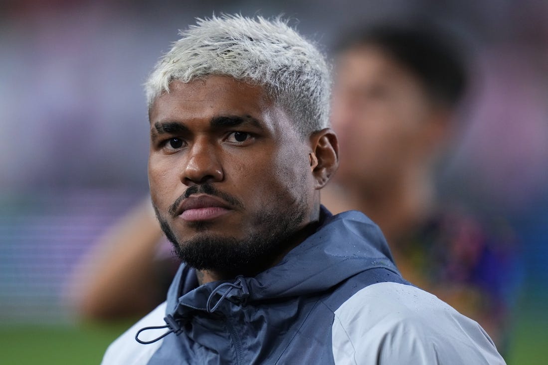 Sep 30, 2023; Fort Lauderdale, Florida, USA; Inter Miami CF forward Josef Martinez (17) looks on before the game against New York City FC at DRV PNK Stadium. Mandatory Credit: Rich Storry-USA TODAY Sports