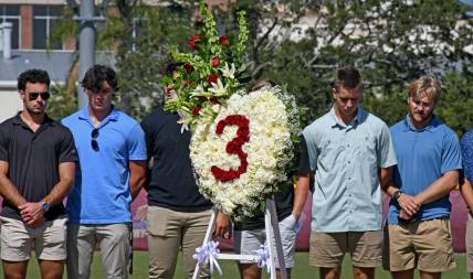 A tribute to Tim Wakefield was held October 21 at Andy Seminick - Les Hall Baseball Field at Florida Tech. Wakefield, a Melbourne native who died of brain cancer on October 1, once played baseball for Florida Tech before turning pro, eventually with the World Series winning Boston Red Sox. The baseball team scholar athletes and coaches placed a wreath on the pitchers mound in his honor.