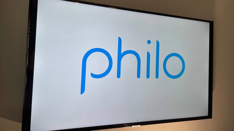 philo logo on mounted tv