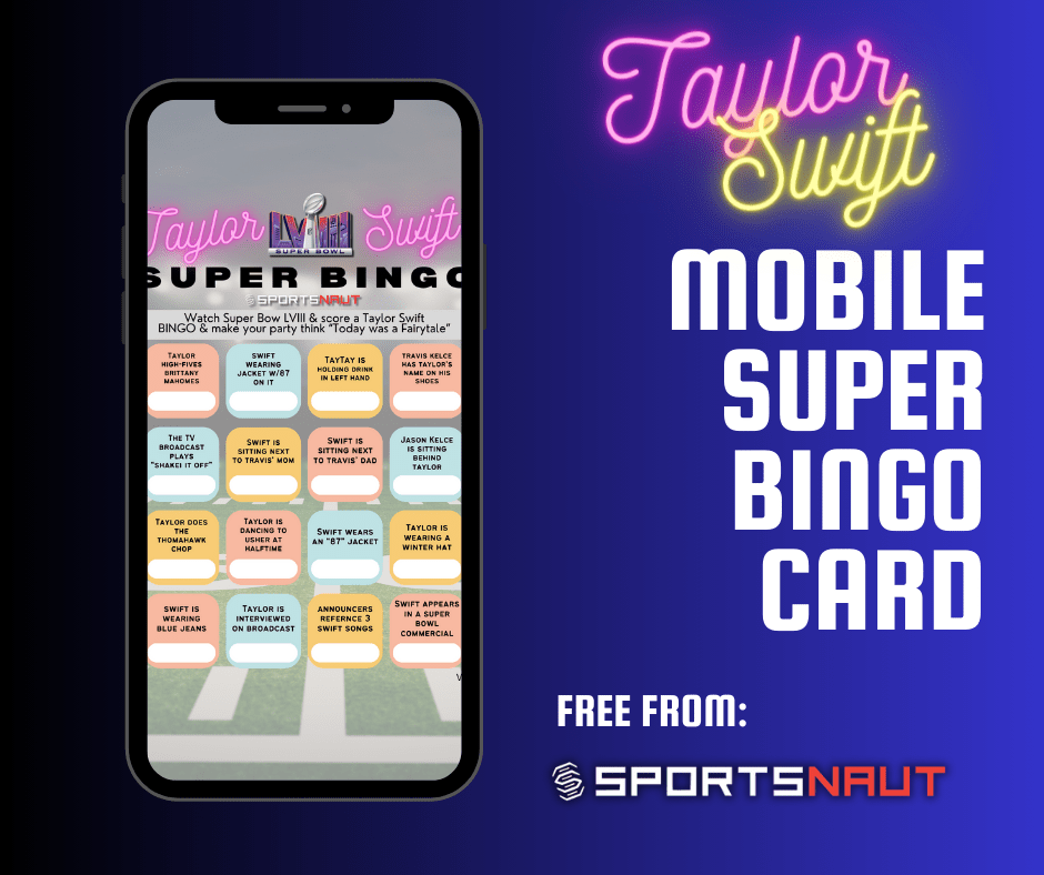 Taylor Swift Super Bingo from Sportsnaut mobile