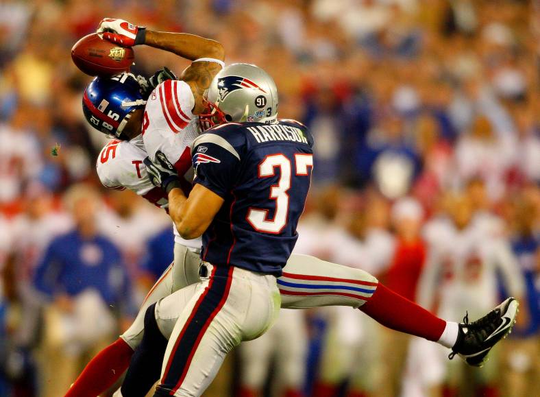 David Tyree amazingly caught the ball against his helmet