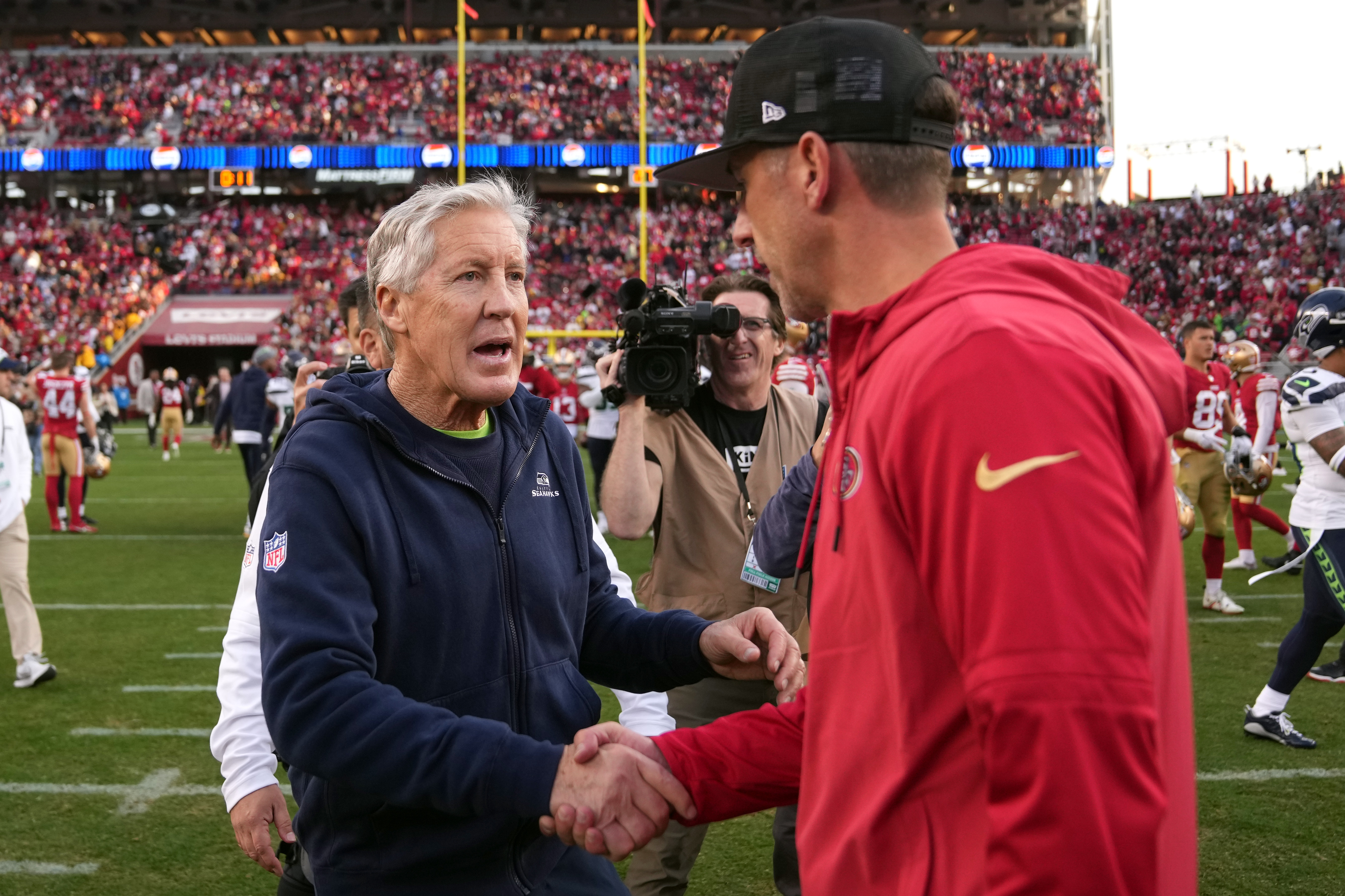 Pete Carroll, Kyle Shanahan, San Francisco 49ers