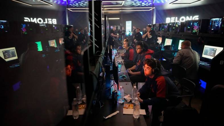 The Paris Legion team competes in the Call of Duty League Pro-Am Classic esports tournament at Belong Gaming Arena in Columbus on May 6, 2022.

Call Of Duty Esports Tournament