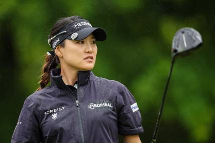 Jun 23, 2022; Bethesda, Maryland, USA; So Yeon Ryu watches her shot from the 11th tee during the first round of the KPMG Women's PGA Championship golf tournament at Congressional Country Club. Mandatory Credit: Scott Taetsch-USA TODAY Sports