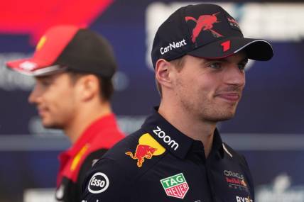 Red Bull Racing driver Max Verstappen speaks to the media during preparation day for F1 at Circuit of the Americas on Thursday, Oct. 20, 2022.

Formula One Mlc 00393