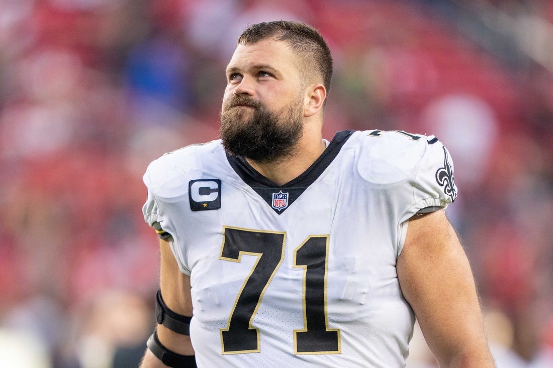 November 27, 2022; Santa Clara, California, USA; New Orleans Saints offensive tackle Ryan Ramczyk (71) after the game against the San Francisco 49ers at Levi's Stadium. Mandatory Credit: Kyle Terada-USA TODAY Sports