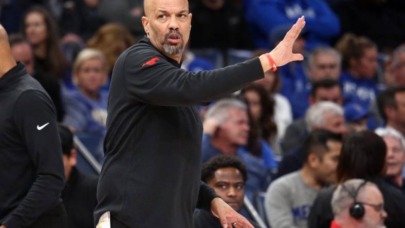 Jan 7, 2024; Memphis, Tennessee, USA; Southern Methodist Mustangs head coach Rob Lanier reacts during the first half against the Memphis Tigers at FedExForum. Mandatory Credit: Petre Thomas-USA TODAY Sports