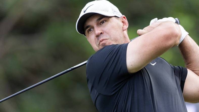 Feb 4, 2024; Playa del Carmen, Quintana Roo, MEX; Brooks Koepka of Team Smash during the final round of the LIV Golf Mayakoba tournament at El Chamaleon Golf Course. Mandatory Credit: Erich Schlegel-USA TODAY Sports