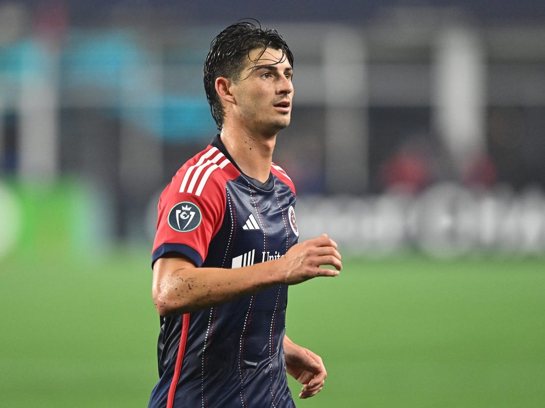 Mar 6, 2024; Foxborough, MA, USA; New England Revolution midfielder Ian Harkes (14) runs off of the field after a game against Liga Deportiva Alajuelense at Gillette Stadium. Mandatory Credit: Brian Fluharty-USA TODAY Sports