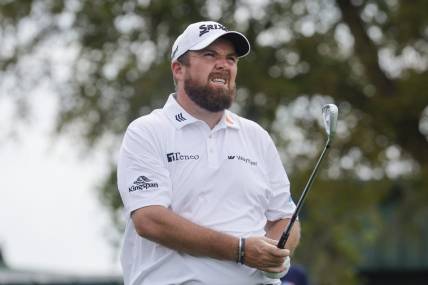 Mar 9, 2024; Orlando, Florida, USA;  Shane Lowry plays his shot from the second tee during the third round of the Arnold Palmer Invitational golf tournament. Mandatory Credit: Reinhold Matay-USA TODAY Sports