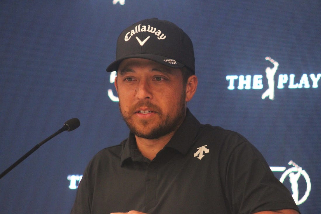 Xander Schauffele speaks during a press conference for The Players Championship in Ponte Vedra Beach, Florida, on March 12, 2024. [Clayton Freeman/Florida Times-Union]