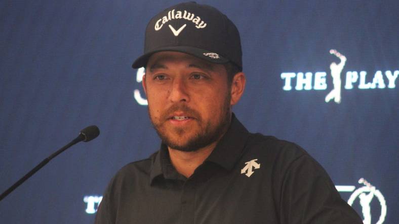 Xander Schauffele speaks during a press conference for The Players Championship in Ponte Vedra Beach, Florida, on March 12, 2024. [Clayton Freeman/Florida Times-Union]